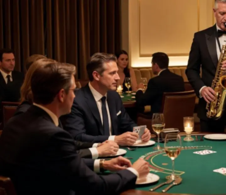 Muzycy grający na żywo podczas wieczoru blackjack w restauracji Wonderstar s. r. o.