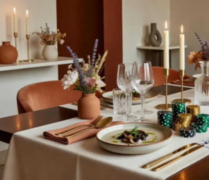 Elegancki stół pokerowy połączony z kolacją degustacyjną w restauracji Wonderstar s. r. o.