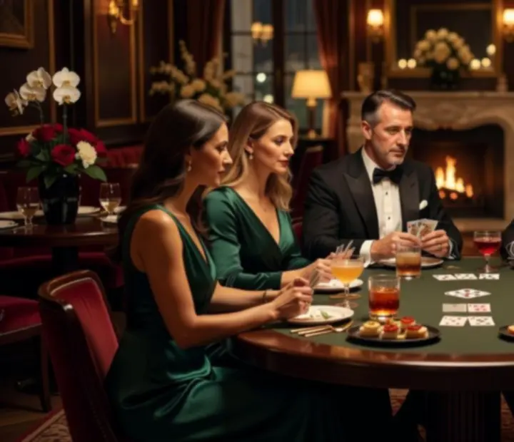 Elegancki stół pokerowy podczas kameralnego wieczoru w restauracji Wonderstar s. r. o.
